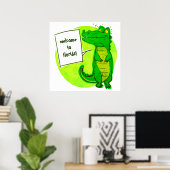 welkom in de cartoon van florida crocodile poster (Thuiskantoor)
