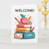 Welkom in de eerste klas van de leerkracht Persona Kaart (Gele Bloem)