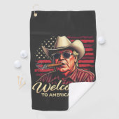 Welkom in de Golf van Amerika Grappig Trump Amerik Golfhanddoek (Insitu)