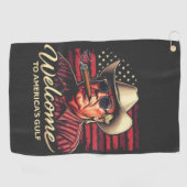 Welkom in de Golf van Amerika Grappig Trump Amerik Golfhanddoek (Horizontaal)