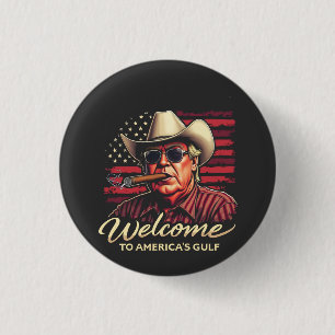 Welkom in de Golf van Amerika Grappig Trump Amerik Ronde Button 3,2 Cm