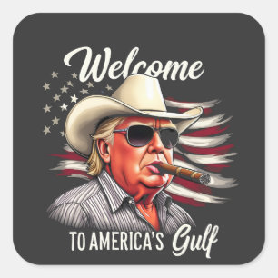Welkom in de Golf van Amerika, Trump East Coast Me Vierkante Sticker