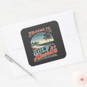 Welkom in de Golf van Amerika Trump Vierkante Sticker (Envelop)
