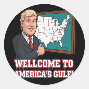Welkom in de Golf van Verenigde Staten van Amerika Ronde Sticker