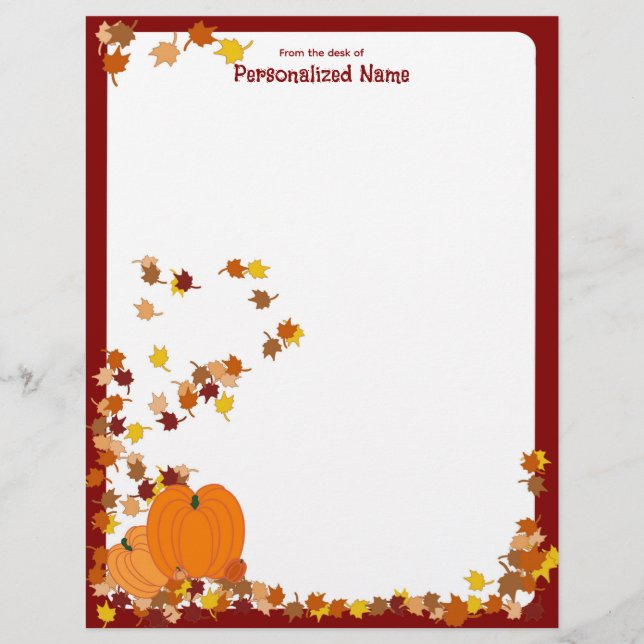 Welkom in de herfst - Unlined Briefhoofd (Voorkant)