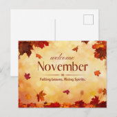Welkom in de herfst van november briefkaart (Voorkant / Achterkant)