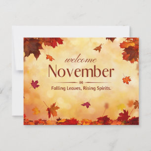 Welkom in de herfst van november briefkaart