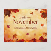 Welkom in de herfst van november briefkaart (Voorkant)