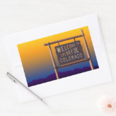 welkom in de kleurrijke colorado rechthoekige sticker (Envelop)