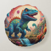 Welkom in de magische wereld van Dino Delights Rond Kussen (Achterkant)