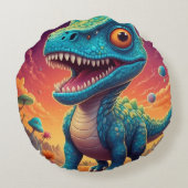 Welkom in de magische wereld van Dino Delights Rond Kussen (Achterkant)