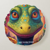 Welkom in de magische wereld van Dino Delights Rond Kussen (Voorkant)