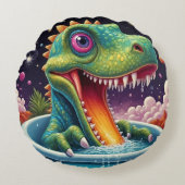Welkom in de magische wereld van Dino Delights Rond Kussen (Voorkant)