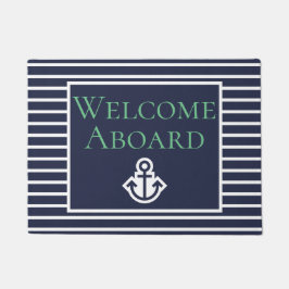 Welkom in de marine en groene anchor deurmat