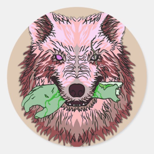 Welkom in de nachtmerrie ronde sticker (Voorkant)