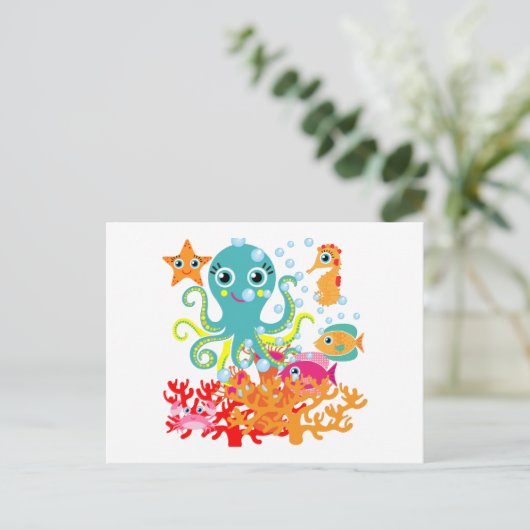 Welkom in de oceaan briefkaart (Staand voorkant)