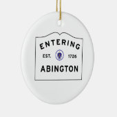Welkom in de stad Abington MA Keramisch Ornament (Rechts)