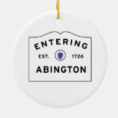 Welkom in de stad Abington MA Keramisch Ornament (Achterkant)