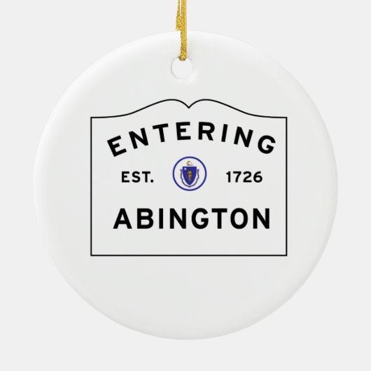 Welkom in de stad Abington MA Keramisch Ornament (Achterkant)