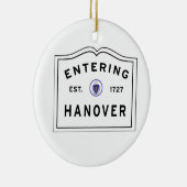 Welkom in de stad HANOVER MA Keramisch Ornament (Rechts)