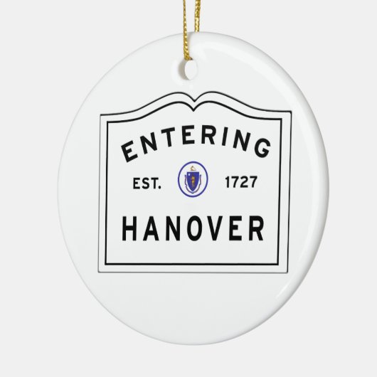 Welkom in de stad HANOVER MA Keramisch Ornament (Links)