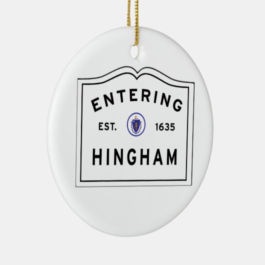 Welkom in de stad Hingham MA Keramisch Ornament (Rechts)