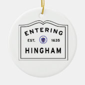 Welkom in de stad Hingham MA Keramisch Ornament (Voorkant)