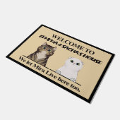 Welkom in de thuisklep van de kat, aangepaste kat deurmat (Schuin)