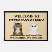 Welkom in de thuisklep van de kat, aangepaste kat deurmat (Voorkant)