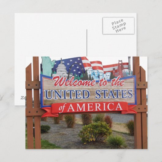 Welkom in de VS Briefkaart (Voorkant / Achterkant)