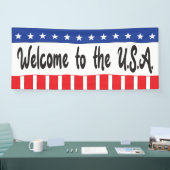 Welkom in de VS met sterren en strepen Spandoek (Beurs)