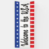 Welkom in de VS met sterren en strepen Spandoek (Verticaal)