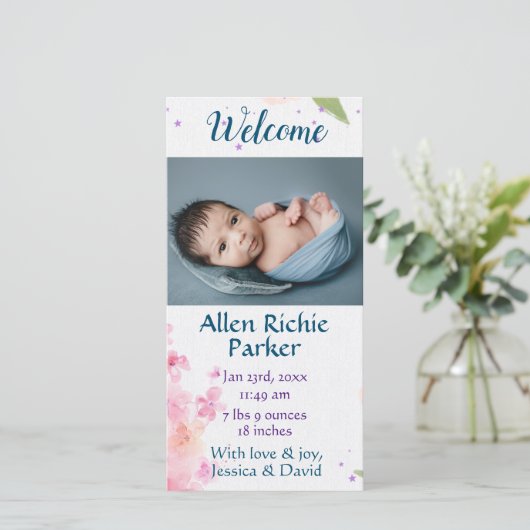 Welkom in de wereld, Baby! Enkele aankondigingskaa Aankondiging (Staand voorkant)