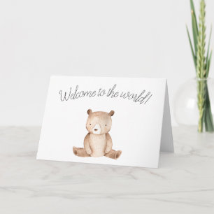 "Welkom in de wereld" briefkaart van het baby
