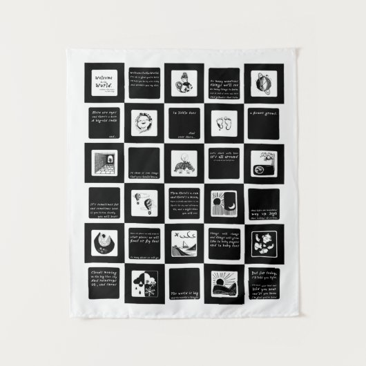 "Welkom in de wereld" door Beck Haga High Contrast Wandkleed (Voorkant)