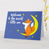 Welkom in de wereld - Kleine vos op de maan Kaart (Gele Bloem)