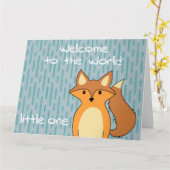 Welkom in de wereld - Little Fox Kaart (Gele Bloem)