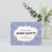 WELKOM IN DE WERELD MIJN BABY NAAM GEPERSONALISEER BRIEFKAART (Staand voorkant)