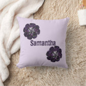 Welkom in de wereld paarse bloemen meisje kussen (Deken)