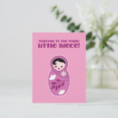 Welkom in de wereld, schattig schattig aan kleine  briefkaart (Staand voorkant)