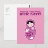 Welkom in de wereld, schattig schattig aan kleine  briefkaart (Voorkant / Achterkant)