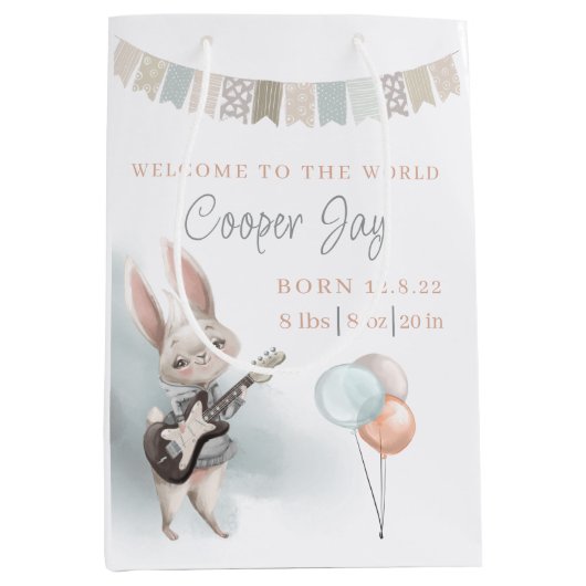 Welkom in de wereld van de Newborn Gift Bag Medium Cadeauzakje (Voorkant)