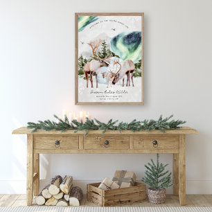Welkom in de wereld   Woodland Aurora Nursery Poster