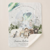 Welkom in de wereld | Woodland Aurora Nursery Sherpa Deken (Voorkant)