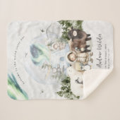 Welkom in de wereld | Woodland Aurora Nursery Sherpa Deken (Voorkant (horizontaal))