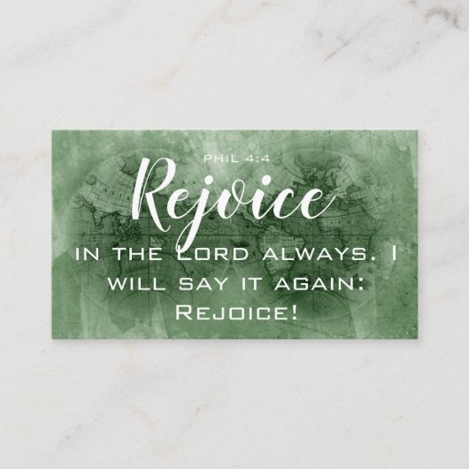 Welkom in de Wereldkaart van Lord Bible Verse Visitekaartje (Voorkant)