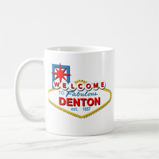 Welkom in Denton, Texas! Koffiemok (Links)
