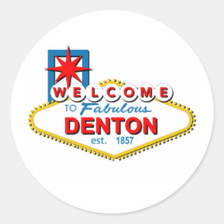 Welkom in Denton, Texas! Ronde Sticker