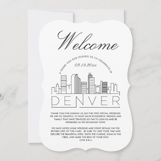 Welkom in Denver | Details van de gasten Kaart (Voorkant)