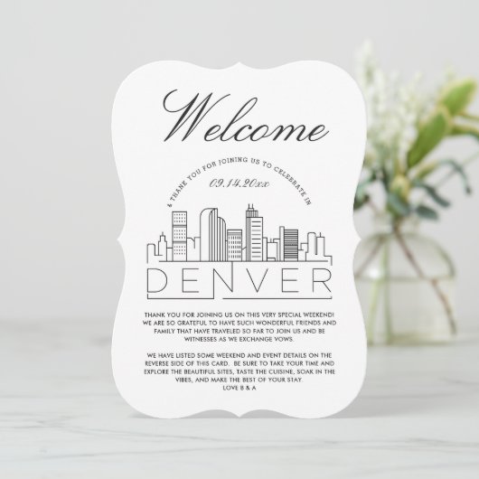 Welkom in Denver | Gegevens gasten Kaart (Staand voorkant)
